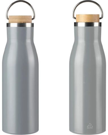 Botella de Acero Inoxidable Reciclado con Bambú Personalizada | Goodie