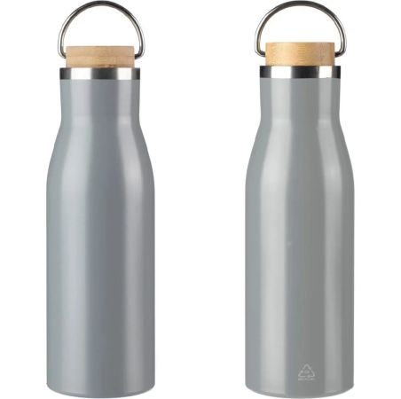 Botella de Acero Inoxidable Reciclado con Bambú Personalizada | Goodie