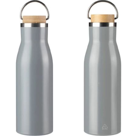 Botella de Acero Inoxidable Reciclado con Bambú Personalizada | Goodie
