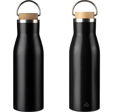 Botella de Acero Inoxidable Reciclado con Bambú Personalizada | Goodie