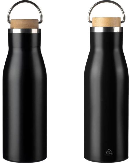 Botella de Acero Inoxidable Reciclado con Bambú Personalizada | Goodie