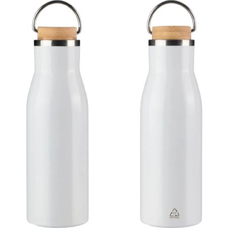 Botella de Acero Inoxidable Reciclado con Bambú Personalizada | Goodie