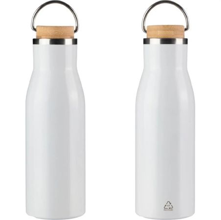Botella de Acero Inoxidable Reciclado con Bambú Personalizada | Goodie