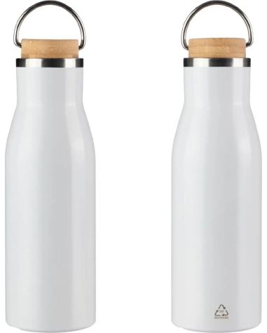 Botella de Acero Inoxidable Reciclado con Bambú Personalizada | Goodie
