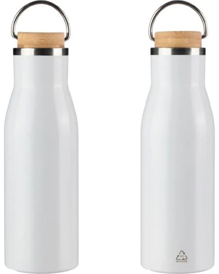 Botella de Acero Inoxidable Reciclado con Bambú Personalizada | Goodie