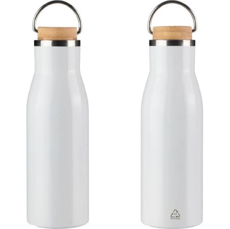Botella de Acero Inoxidable Reciclado con Bambú Personalizada | Goodie