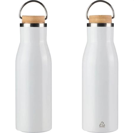 Botella de Acero Inoxidable Reciclado con Bambú Personalizada | Goodie
