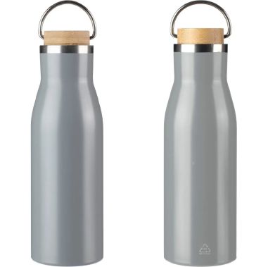 Botella de Acero Inoxidable Reciclado con Bambú Personalizada | Goodie
