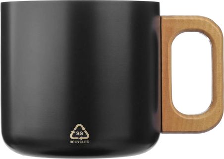 Taza Termo Acero Reciclado Asa Madera | Goodie