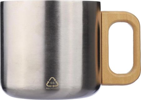 Taza Termo Acero Reciclado Asa Madera | Goodie
