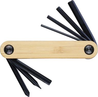Set de Herramientas de Acero al Carbono con Bambú Personalizado | Goodie