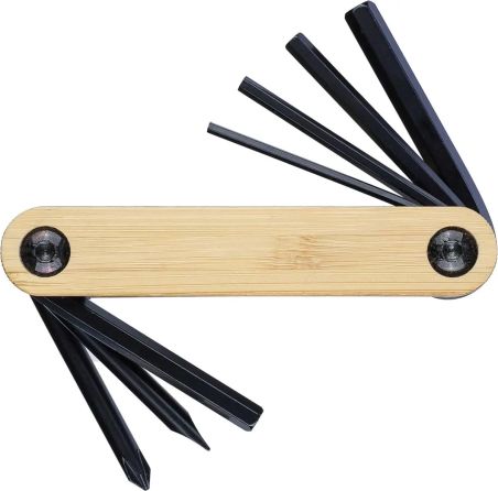 Set de Herramientas de Acero al Carbono con Bambú Personalizado | Goodie