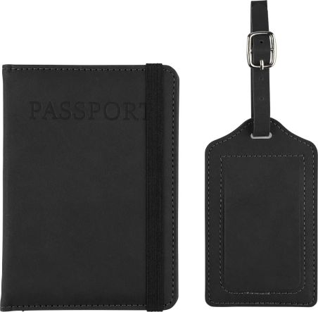 Porta Pasaporte y Etiqueta de Equipaje de PU Reciclado P | Goodie