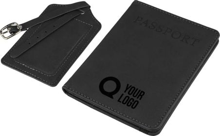 Porta Pasaporte y Etiqueta de Equipaje de PU Reciclado P | Goodie