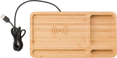 Cargador y Organizador de Bambú Personalizado | Goodie