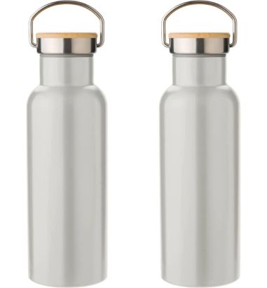 Botella Termo de Acero Inoxidable con Bambú Personalizada | Goodie