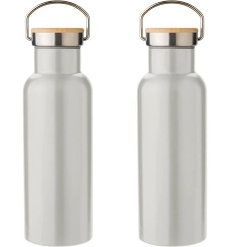 Botella Termo de Acero Inoxidable con Bambú Personalizada | Goodie