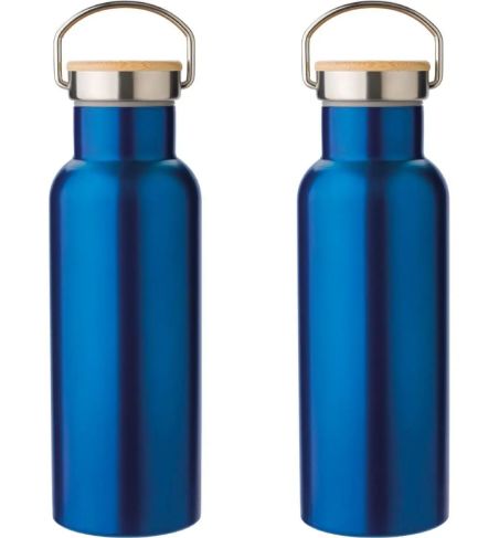 Botella Termo de Acero Inoxidable con Bambú Personalizada | Goodie
