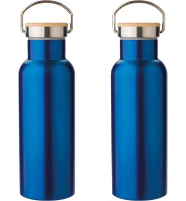 Botella Termo de Acero Inoxidable con Bambú Personalizada | Goodie