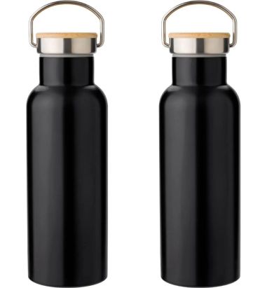 Botella Termo de Acero Inoxidable con Bambú Personalizada | Goodie