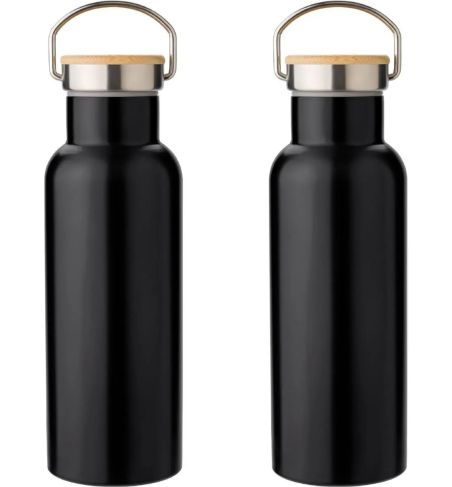 Botella Termo de Acero Inoxidable con Bambú Personalizada | Goodie