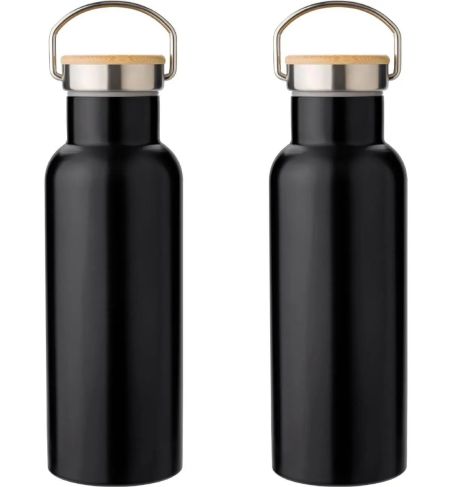 Botella Termo de Acero Inoxidable con Bambú Personalizada | Goodie