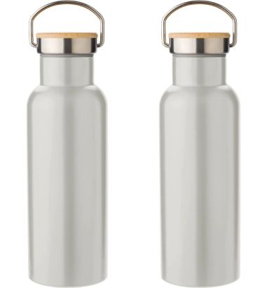 Botella Termo de Acero Inoxidable con Bambú Personalizada | Goodie
