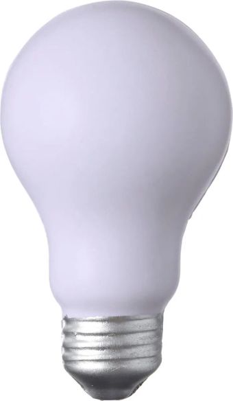 Bombilla antiestrés de espuma PU personalizada en blanco, primer plano
