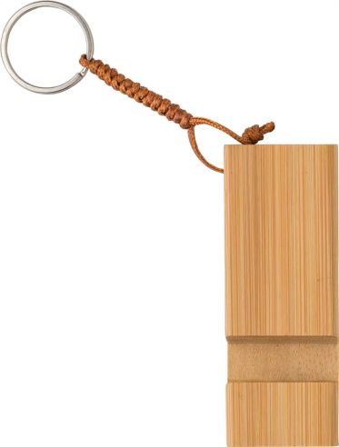 Soporte para Móvil de Bambú con Llavero Personalizado | Goodie
