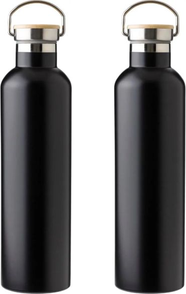 Botella termo acero inox 1L tapón bambú | Goodie