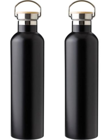 Botella termo acero inox 1L tapón bambú | Goodie