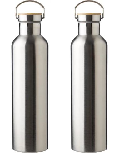 Botella termo acero inox 1L tapón bambú | Goodie