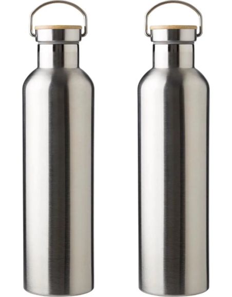 Botella termo acero inox 1L tapón bambú | Goodie