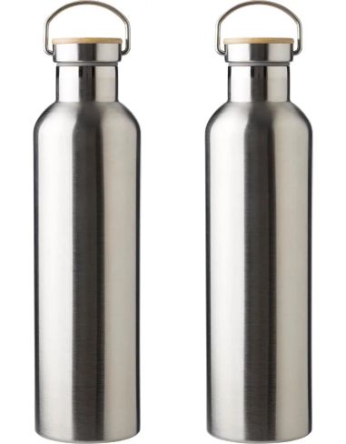 Botella termo acero inox 1L tapón bambú | Goodie