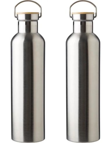 Botella termo acero inox 1L tapón bambú | Goodie