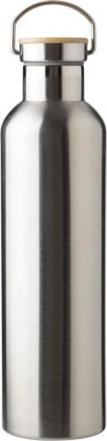 Botella termo acero inox 1L tapón bambú | Goodie