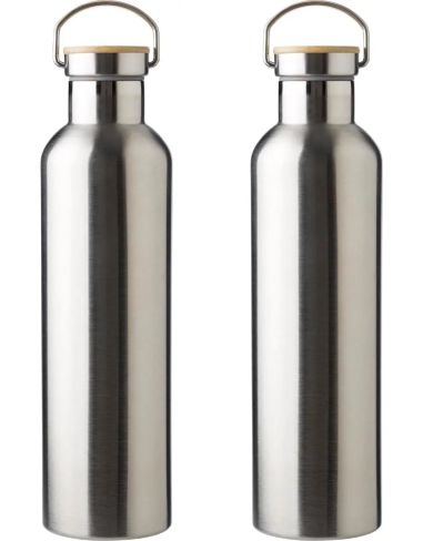 Botella termo acero inox 1L tapón bambú | Goodie