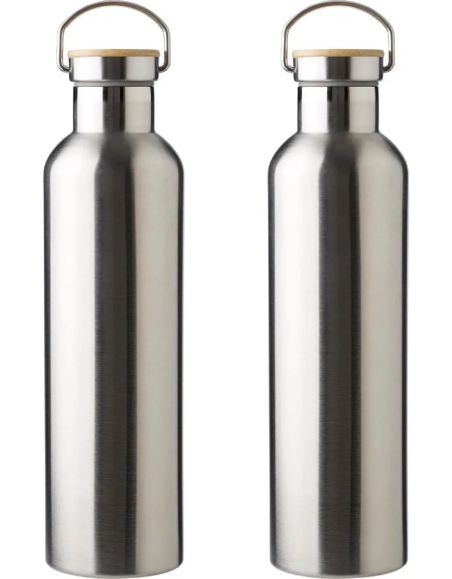 Botella termo acero inox 1L tapón bambú | Goodie