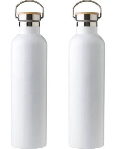 Botella termo acero inox 1L tapón bambú | Goodie