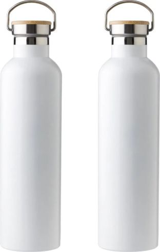 Botella termo acero inox 1L tapón bambú | Goodie