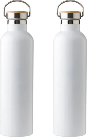 Botella termo acero inox 1L tapón bambú | Goodie