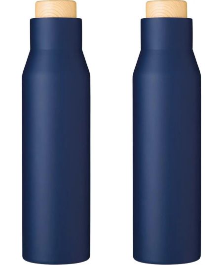 Botella Termo con Tapón Símil Bambú Personalizada | Goodie