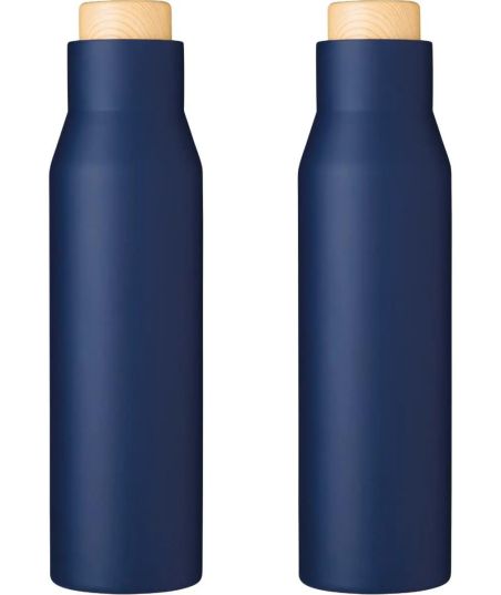Botella Termo con Tapón Símil Bambú Personalizada | Goodie