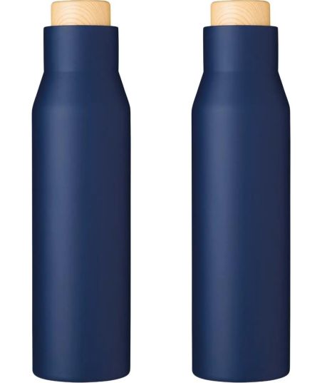 Botella Termo con Tapón Símil Bambú Personalizada | Goodie