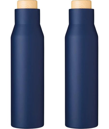 Botella Termo con Tapón Símil Bambú Personalizada | Goodie