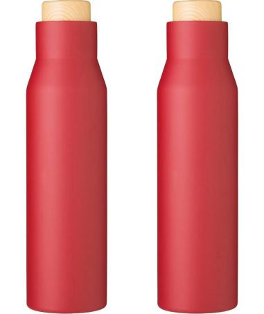 Botella Termo con Tapón Símil Bambú Personalizada | Goodie