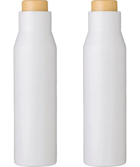 Botella Termo con Tapón Símil Bambú Personalizada | Goodie