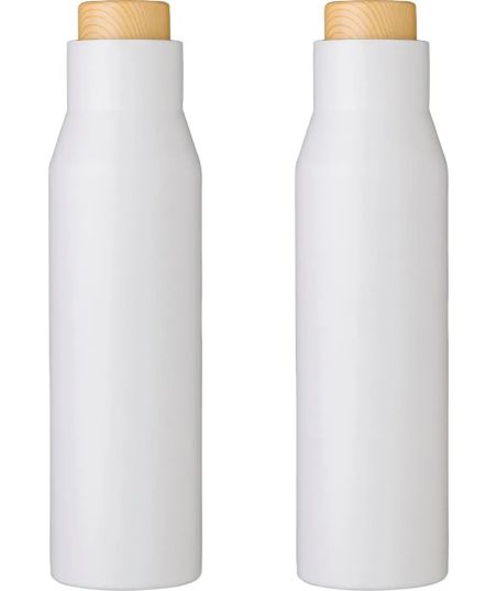 Botella Termo con Tapón Símil Bambú Personalizada | Goodie