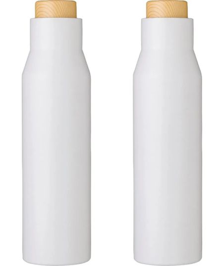 Botella Termo con Tapón Símil Bambú Personalizada | Goodie