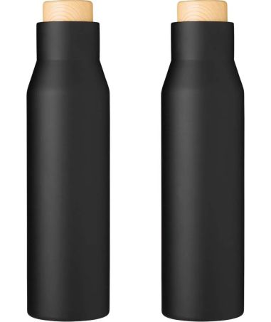 Botella Termo con Tapón Símil Bambú Personalizada | Goodie